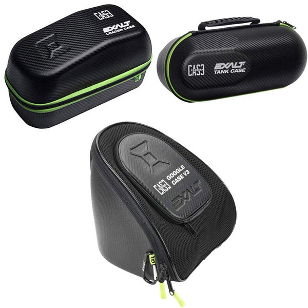 exalt goggle case Exalt Paintball Carbon Series Case Combo - Loader / Tank / Goggle - Bl