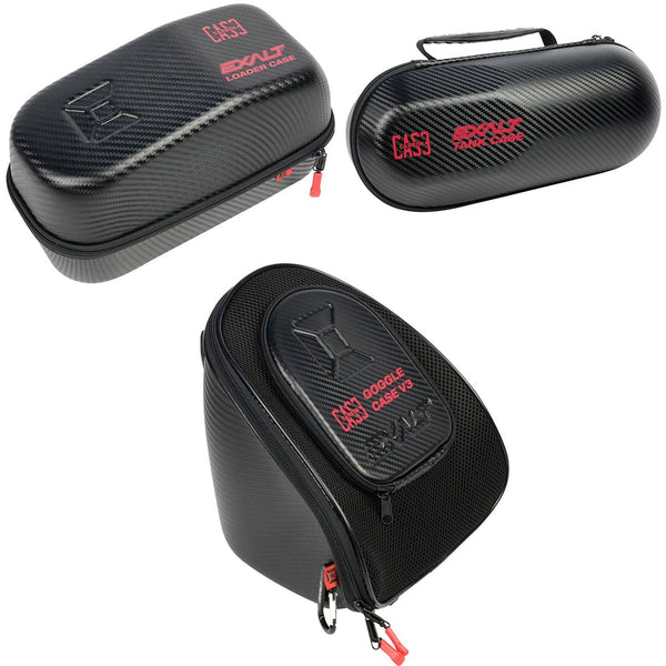 exalt goggle case Exalt Paintball Carbon Series Case Combo - Loader / Tank / Goggle - Bl