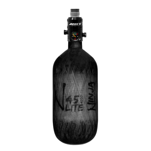 Ninja Carbon Fiber HPA Tank - 45/4500 LITE - ACE SS SLP Reg - Black Translucent