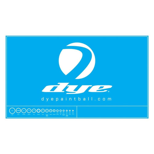 Dye Paintball Tech Mat w/Oring Chart - Cyan