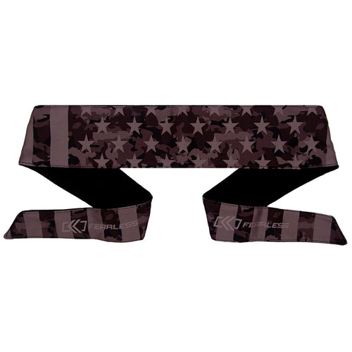 Fearless Paintball Headband - Long Tie - Willie American Flag - Night Camo