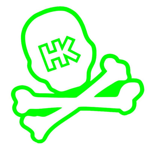 HK Army Giant Car Sticker - Skull - Neon Green / Lime