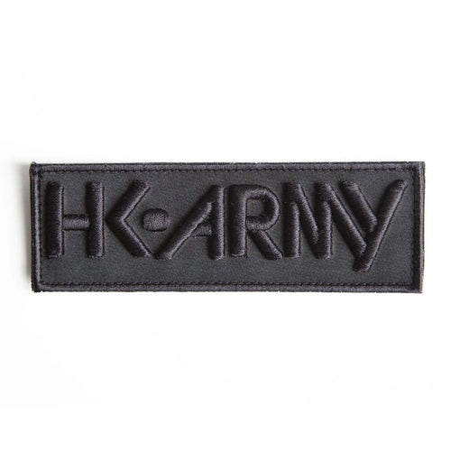 HK Army Rubber Velcro Patches - HK Large Typeface - Black / Black