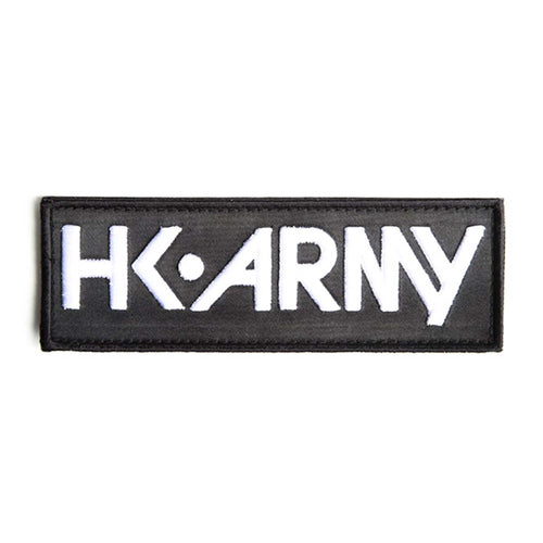 HK Army Rubber Velcro Patches - HK Large Typeface - Black / White