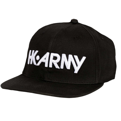 HK Army Snapback Hat - Typeface - Black / White