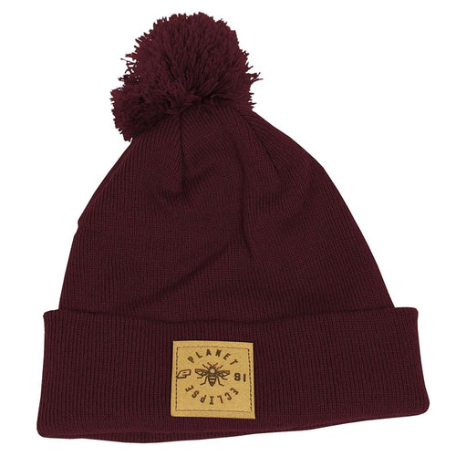 Planet Eclipse Beanie - Worker Pom - Burgandy