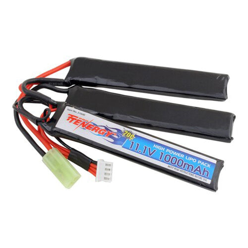 Tenergy Airsoft Li-Po Battery - Crane Stock w/ Mini Tamiya - 11.1V 1000mAh